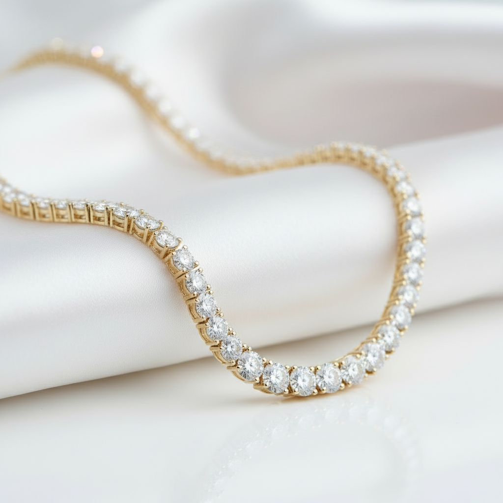 Elegant Round Cut Diamond Option Tennis Necklace-Black Diamonds New York