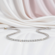 Elegant Round Cut Diamond Tennis Necklace-Black Diamonds New York