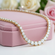 Elegant Round Cut Diamond Tennis Necklace-Black Diamonds New York