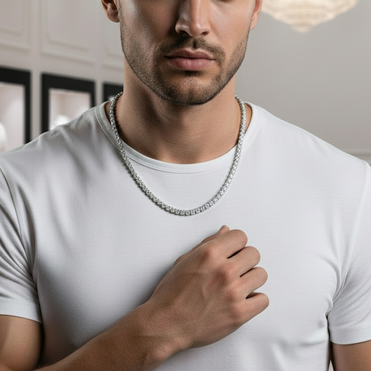 Elegant Round Cut Diamond Tennis Necklace-Black Diamonds New York