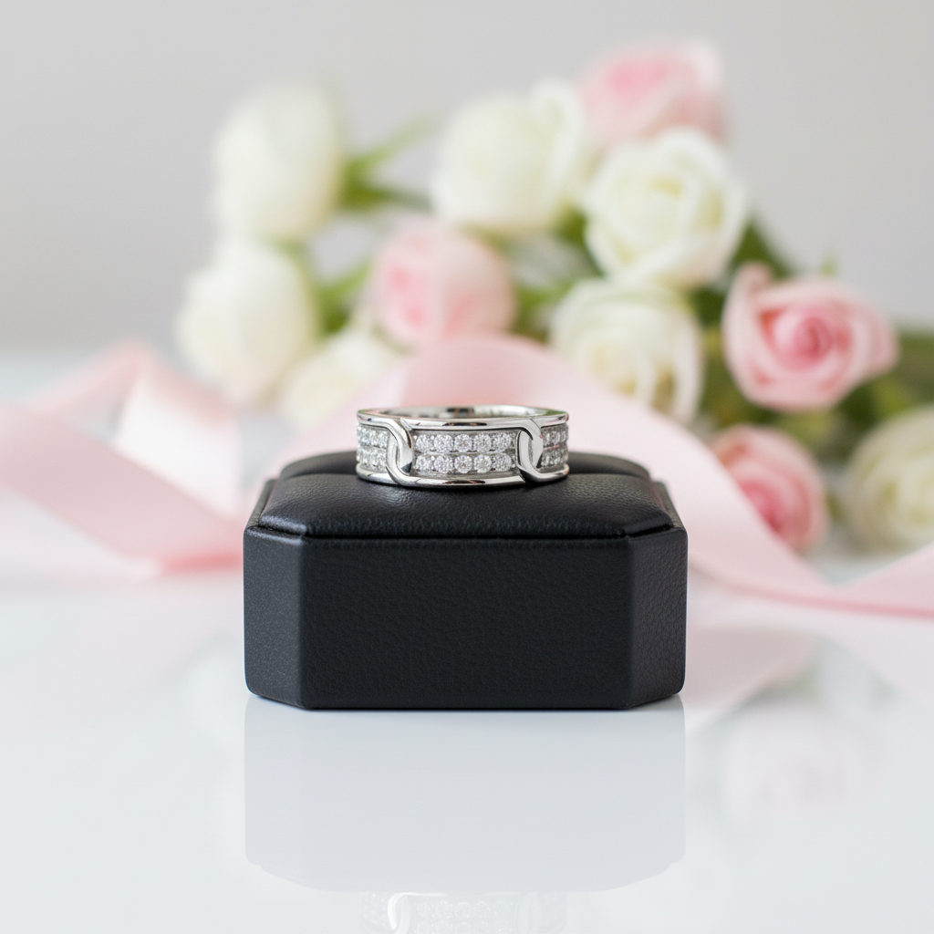 Elegant Round Diamond Option Men's Wedding Band-Black Diamonds New York