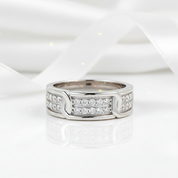 Elegant Round Diamond Men's Wedding Band