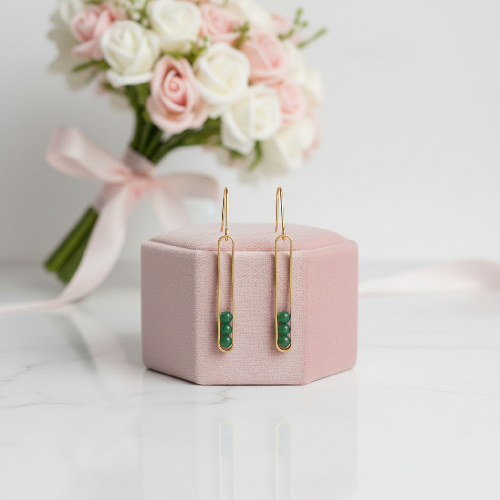 Elliptical Minimalist Dangle Earrings-Black Diamonds New York