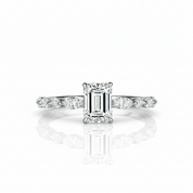 Emerald and Marquise Cut Diamond Option Engagement Ring-Black Diamonds New York