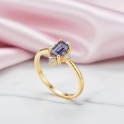 Emerald Cut Alexandrite Luxury Ring-Black Diamonds New York
