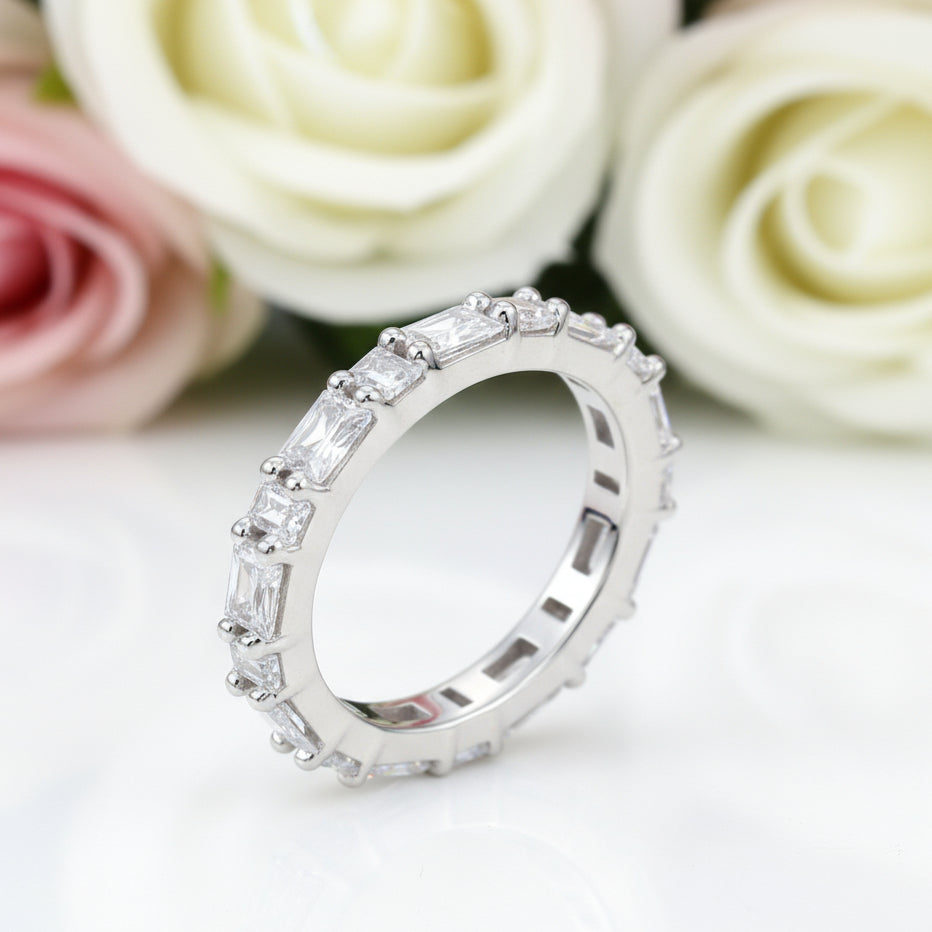 Emerald Cut Diamond Wedding Band-Black Diamonds New York