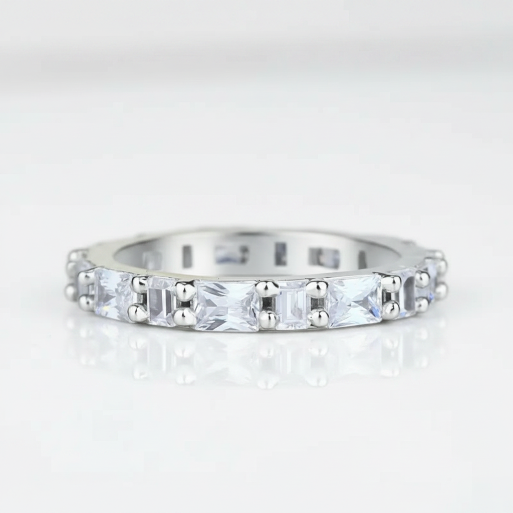 Emerald Cut Diamond Option Wedding Band-Black Diamonds New York