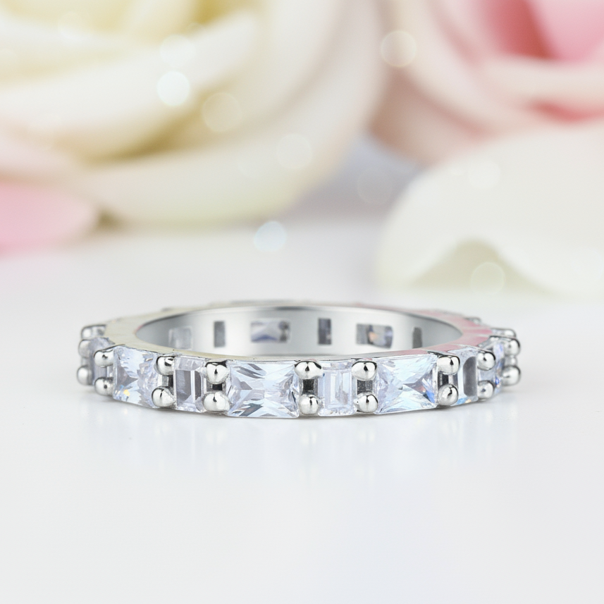 Emerald Cut Diamond Wedding Band-Black Diamonds New York