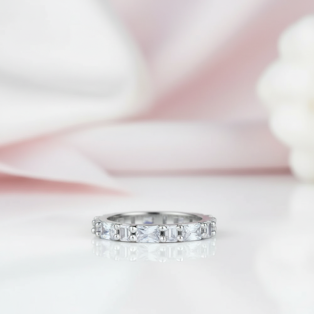 Emerald Cut Diamond Option Wedding Band-Black Diamonds New York