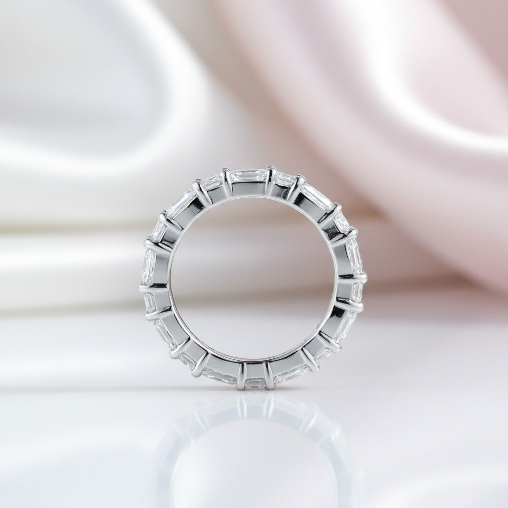 Emerald Cut Diamond Option Wedding Band-Black Diamonds New York