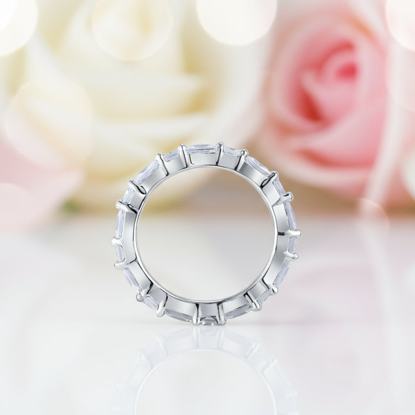 Emerald Cut Diamond Wedding Band-Black Diamonds New York