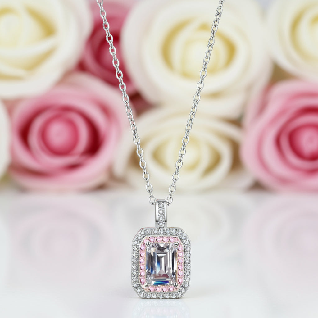 Emerald Cut Diamond Double Halo Jewelry-Black Diamonds New York