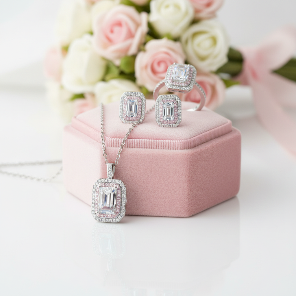 Emerald Cut Diamond Option Double Halo Jewelry-Black Diamonds New York