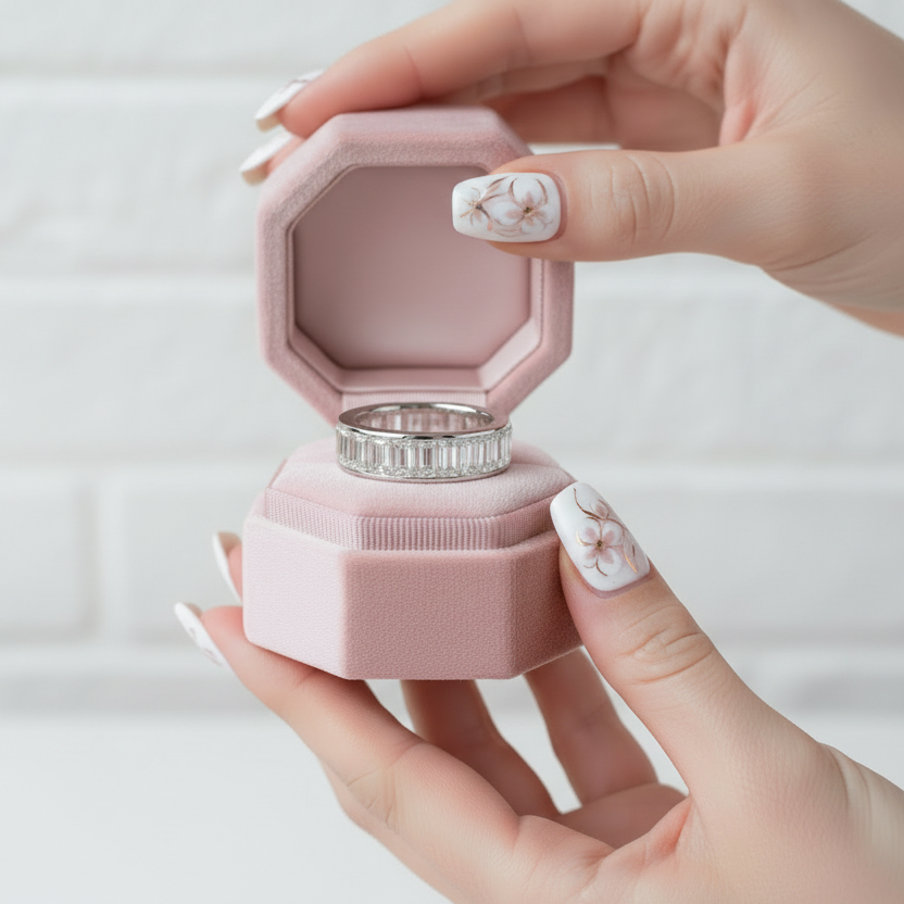 Emerald Cut Diamond Eternity Wedding Band-Black Diamonds New York