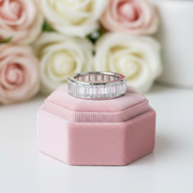 Emerald Cut Diamond Eternity Wedding Band-Black Diamonds New York