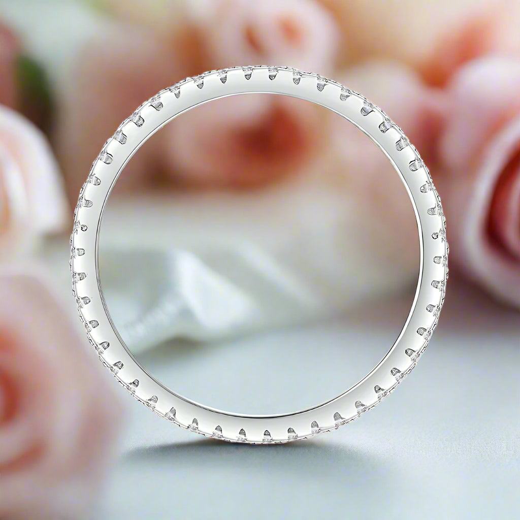 Emerald Cut Diamond Three Layer Wedding Band-Black Diamonds New York