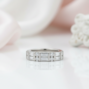 Emerald Cut Diamond Option Wedding Band-Black Diamonds New York