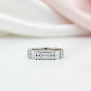 Emerald Cut Diamond Option Wedding Band-Black Diamonds New York