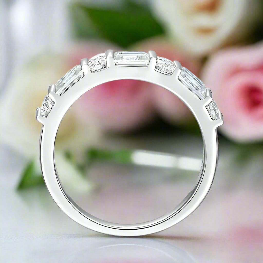 Emerald Cut Diamond Wedding Band-Black Diamonds New York