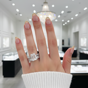 Emerald Cut Engagement Ring and Wedding Band-Black Diamonds New York