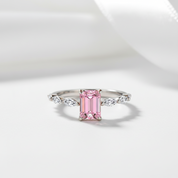 Emerald Cut Sapphire Engagement Ring-Black Diamonds New York