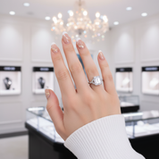 Emerald Cut White Sapphire Engagement Ring-Black Diamonds New York