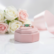 Emerald Gemstone Engagement Ring-Black Diamonds New York