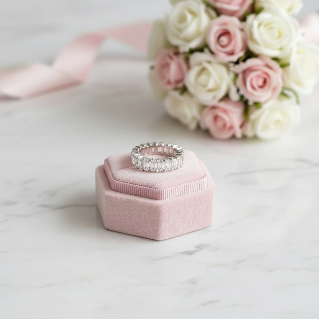 Emerald Diamond Eternity Band Ring-Black Diamonds New York