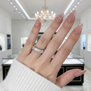 Emerald Diamond Eternity Band Ring-Black Diamonds New York