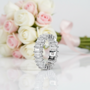 Emerald Diamond Eternity Band Ring-Black Diamonds New York