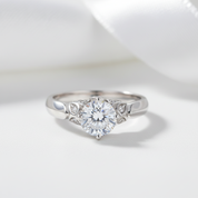 Leaf Option 1.25 Ct Round Diamond Option Engagement Ring-Black Diamonds New York