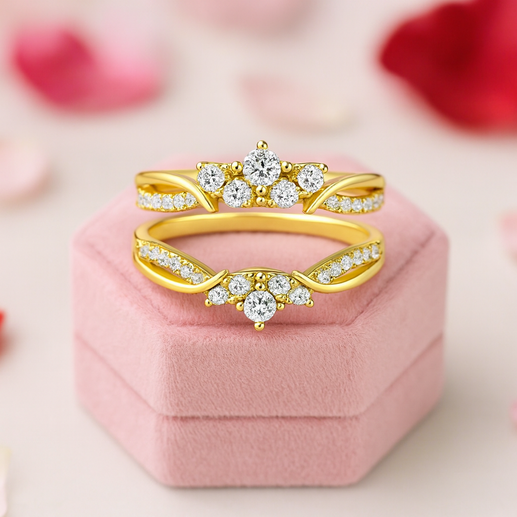 Exquisite Diamond Crown Enhancer Women's Wedding Band-Black Diamonds New York