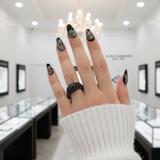 Eternal Adoration- 1.5 Carat Black Diamond Gothic Ring Set-Black Diamonds New York