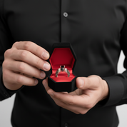 Eternal Love Rings- Round Cut Diamond Option Skull Engagement Ring in 14k White Gold-Black Diamonds New York