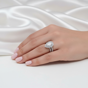 Eternity Double Halo Pear Cut Wedding Set-Black Diamonds New York