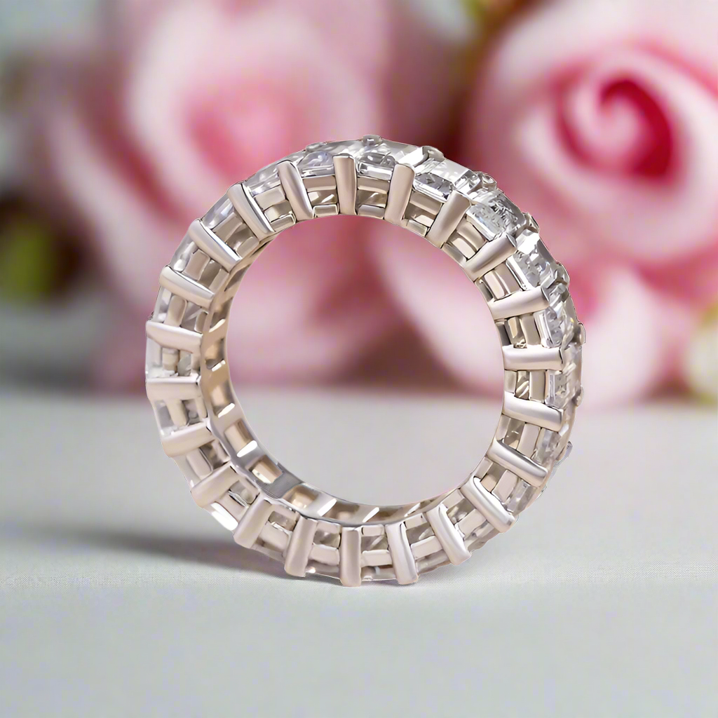 Eternity Emerald Cut Diamond Women's Wedding Band-Black Diamonds New York