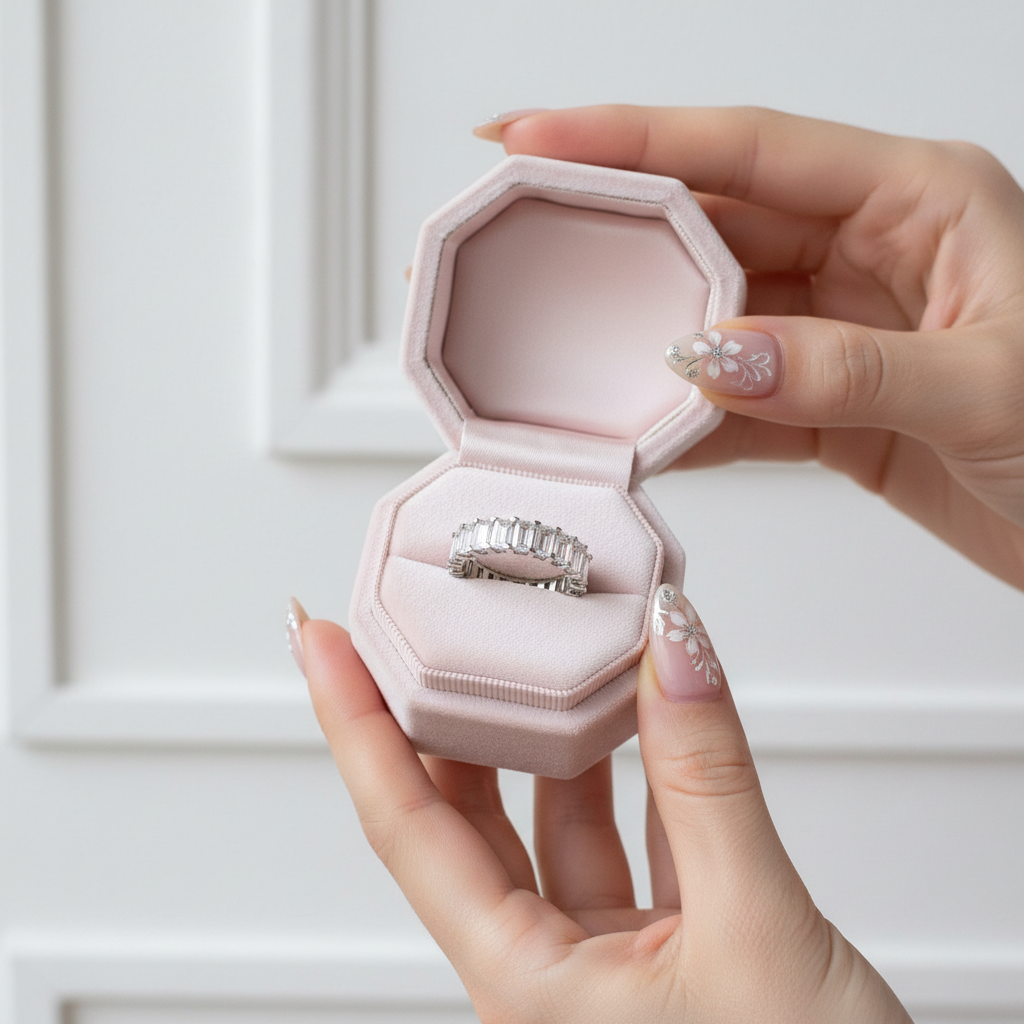 Eternity Emerald Cut Diamond Women's Wedding Band-Black Diamonds New York