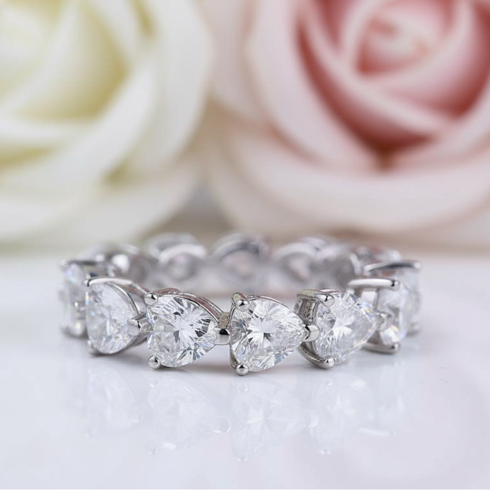 Eternity Heart Cut Wedding Band-Black Diamonds New York