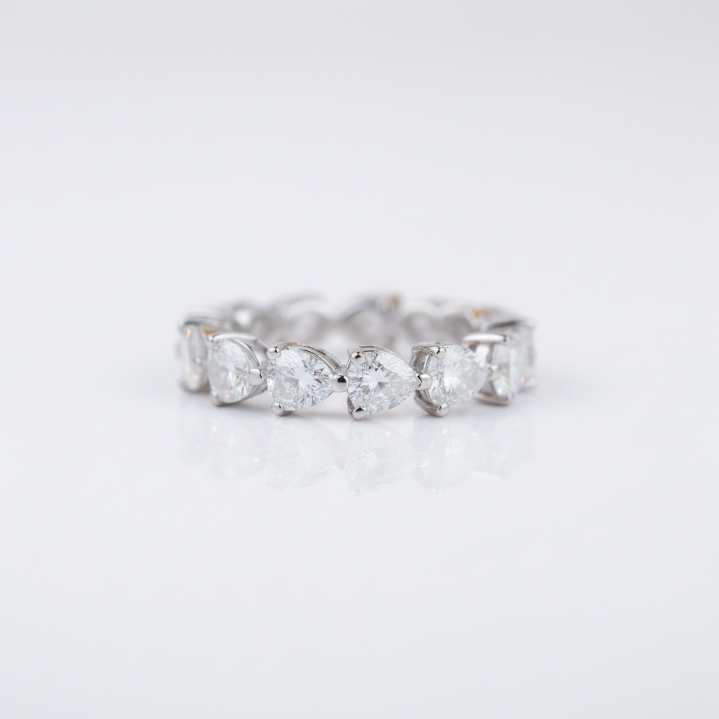 Eternity Heart Cut Wedding Band-Black Diamonds New York