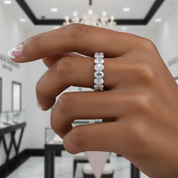 Eternity Oval Cut Diamond Wedding Band Ring-Black Diamonds New York