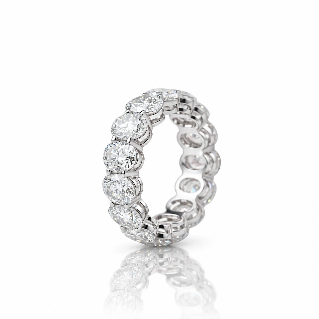 Eternity Oval Cut Diamond Option Wedding Band Ring-Black Diamonds New York