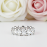 Eternity Oval Cut Diamond Wedding Band Ring-Black Diamonds New York