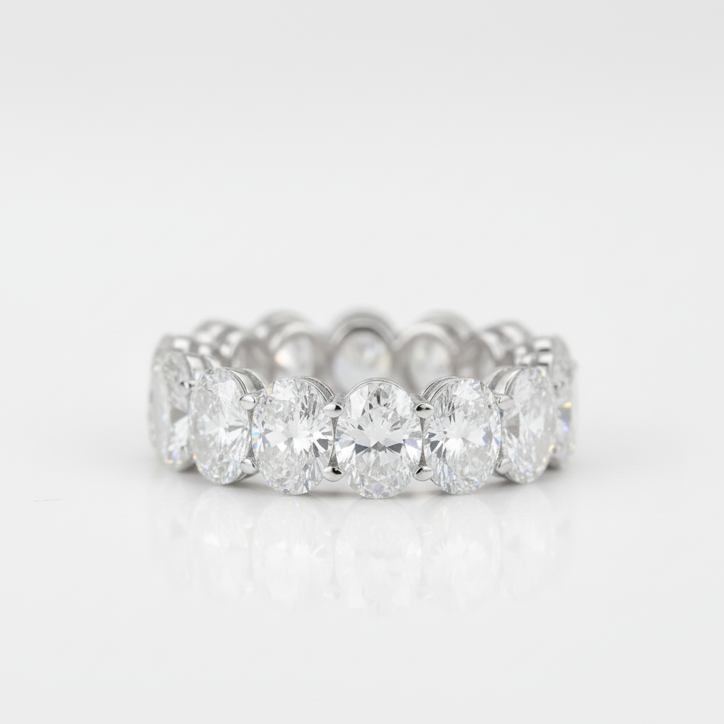 Eternity Oval Cut Diamond Option Wedding Band Ring-Black Diamonds New York