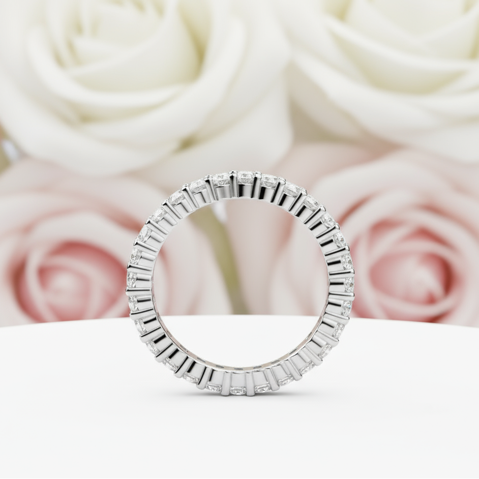 Eternity Oval Cut Simulated Diamond Wedding Ring Band-Black Diamonds New York