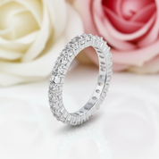 Eternity Oval Cut Simulated Diamond Wedding Ring Band-Black Diamonds New York