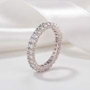 Eternity Oval Cut Simulated Diamond Option Wedding Ring Band-Black Diamonds New York