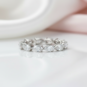 Eternity Pear Cut Diamond Wedding Band Ring-Black Diamonds New York