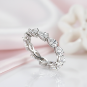 Eternity Pear Cut Diamond Wedding Band Ring-Black Diamonds New York