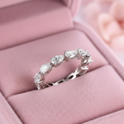 Eternity Pear Cut Diamond Wedding Band Ring-Black Diamonds New York