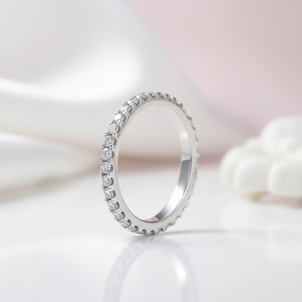 Eternity Ring Diamond Option Wedding Band-Black Diamonds New York